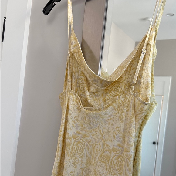 Paper Heart Elegant Yellow Floral Midi slip Dress SZ Medium - Picture 8 of 11
